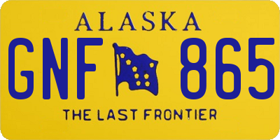 AK license plate GNF865