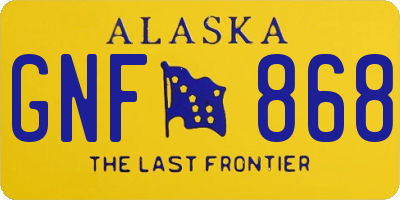 AK license plate GNF868