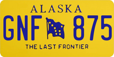 AK license plate GNF875