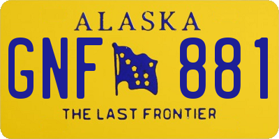 AK license plate GNF881