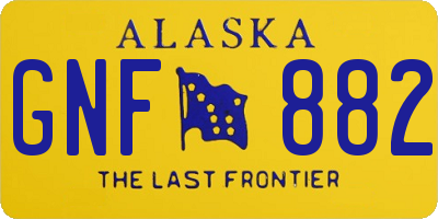 AK license plate GNF882