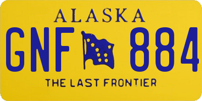AK license plate GNF884