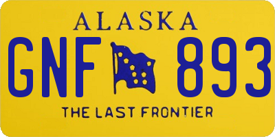 AK license plate GNF893