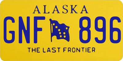 AK license plate GNF896