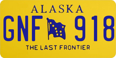 AK license plate GNF918