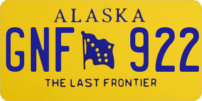 AK license plate GNF922