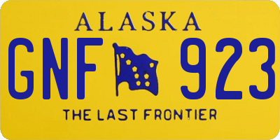 AK license plate GNF923