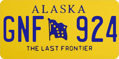 AK license plate GNF924