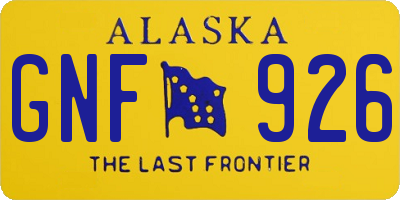 AK license plate GNF926