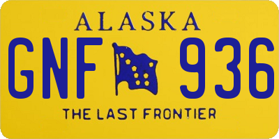 AK license plate GNF936