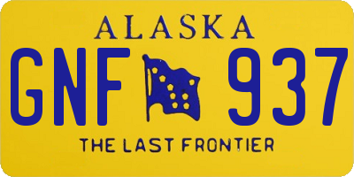 AK license plate GNF937