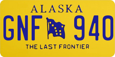 AK license plate GNF940