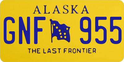 AK license plate GNF955