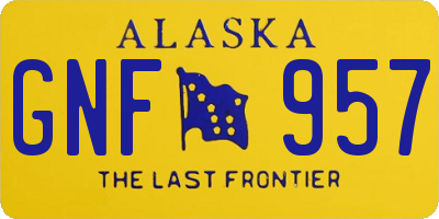 AK license plate GNF957