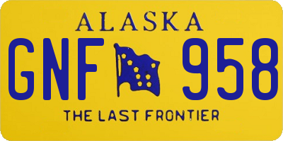 AK license plate GNF958