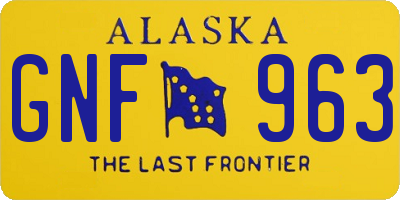 AK license plate GNF963