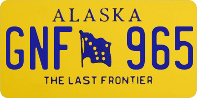 AK license plate GNF965