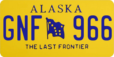 AK license plate GNF966