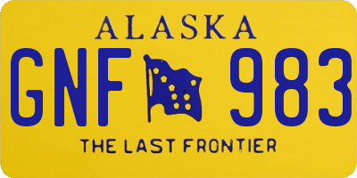 AK license plate GNF983