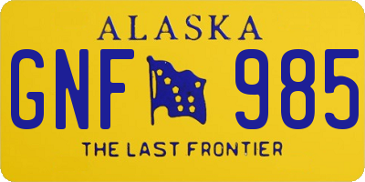 AK license plate GNF985