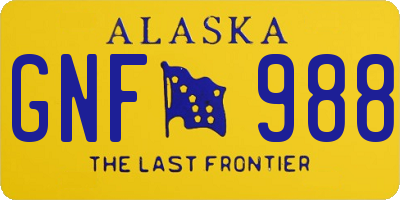AK license plate GNF988