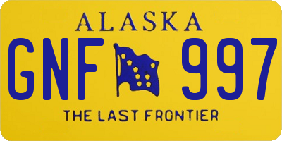 AK license plate GNF997
