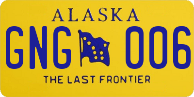 AK license plate GNG006