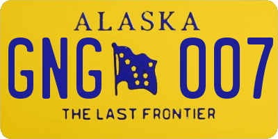 AK license plate GNG007
