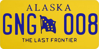 AK license plate GNG008