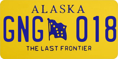 AK license plate GNG018