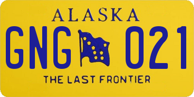 AK license plate GNG021