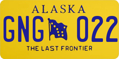 AK license plate GNG022