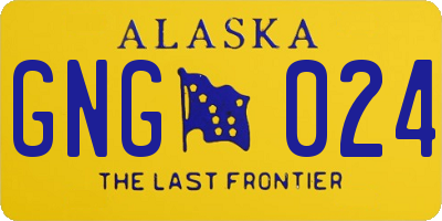AK license plate GNG024