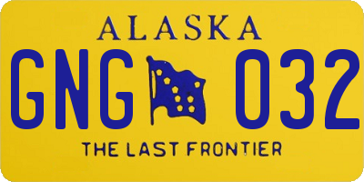 AK license plate GNG032