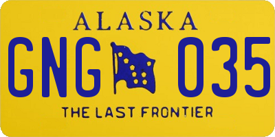 AK license plate GNG035