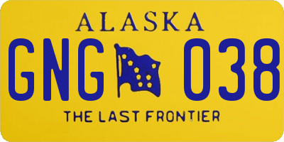 AK license plate GNG038