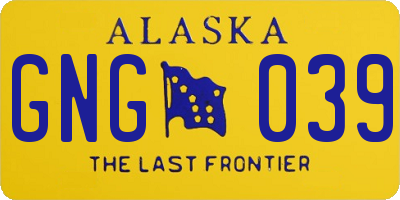 AK license plate GNG039