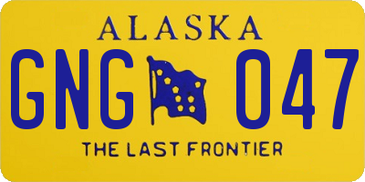 AK license plate GNG047