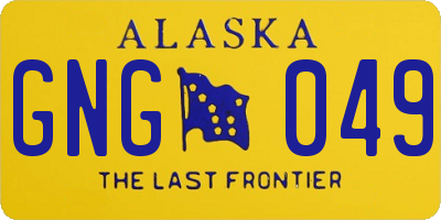 AK license plate GNG049