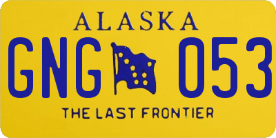 AK license plate GNG053