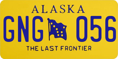 AK license plate GNG056