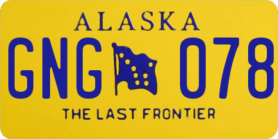 AK license plate GNG078