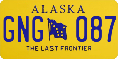 AK license plate GNG087