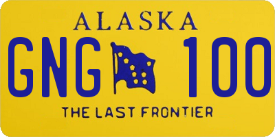AK license plate GNG100