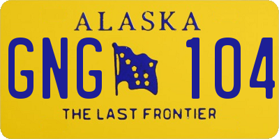 AK license plate GNG104