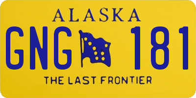 AK license plate GNG181