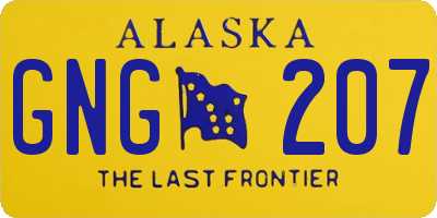 AK license plate GNG207