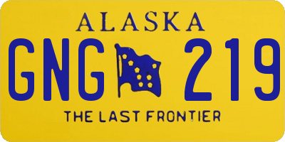 AK license plate GNG219