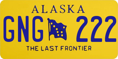 AK license plate GNG222