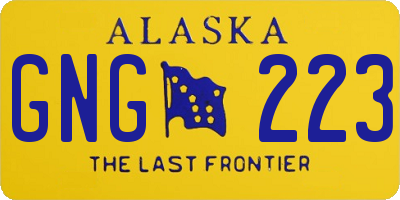 AK license plate GNG223